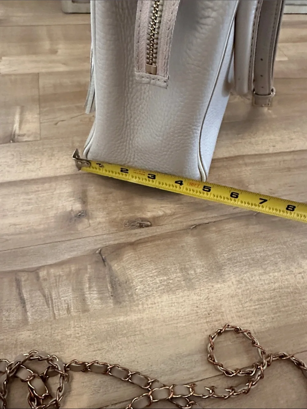 kate spade Pebbled Leather Satchel in Light Cream with Tassel